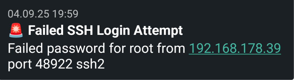 Failed SSH Login
